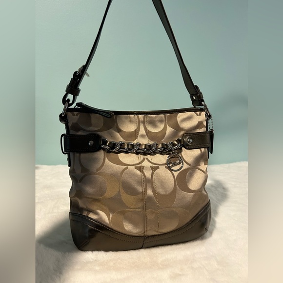 Coach crossbody/shoulder bag. Brown/bronze color. Authentic pre-owned - Picture 1 of 8